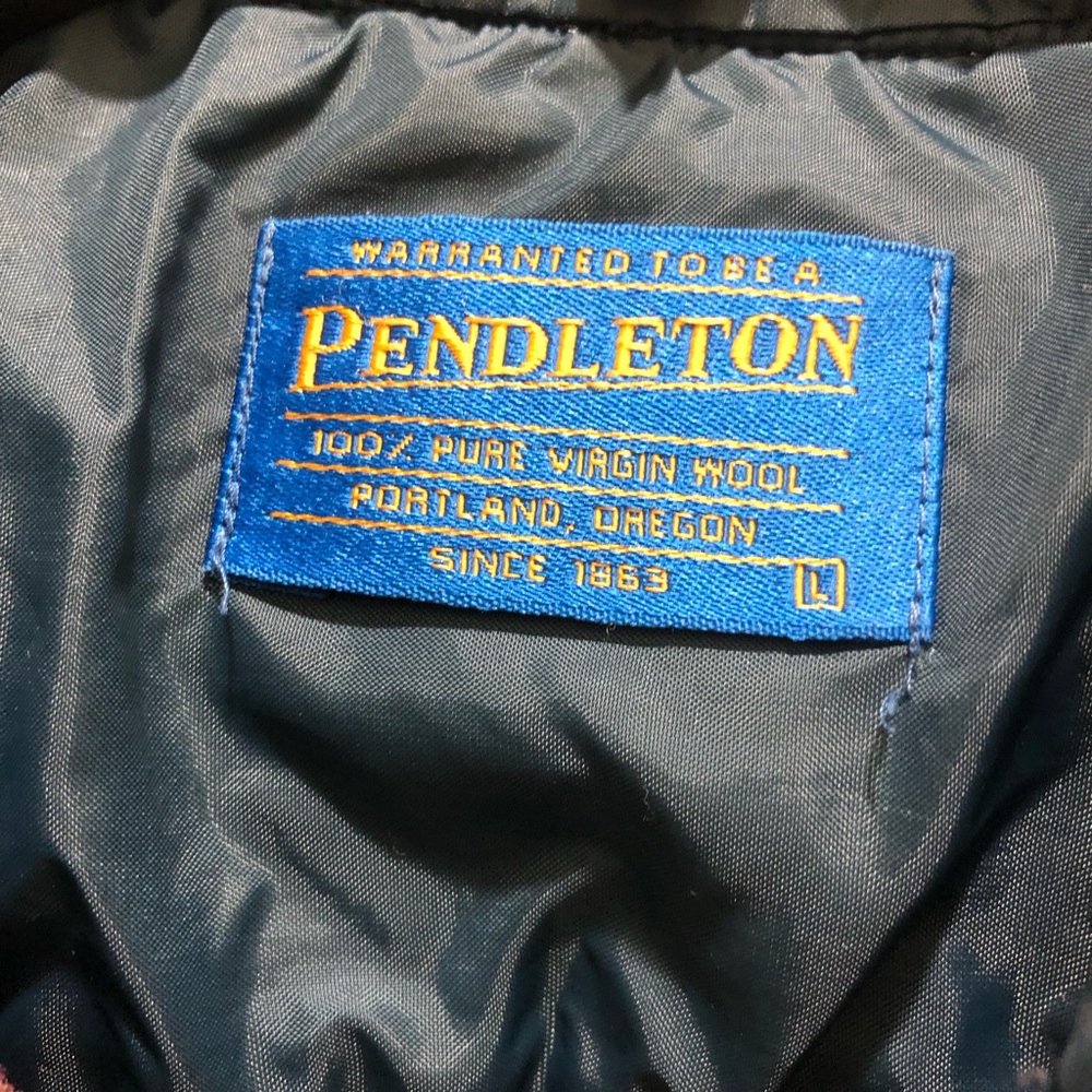 Pendleton Black Men's Wool Pea Coat with Blue Label